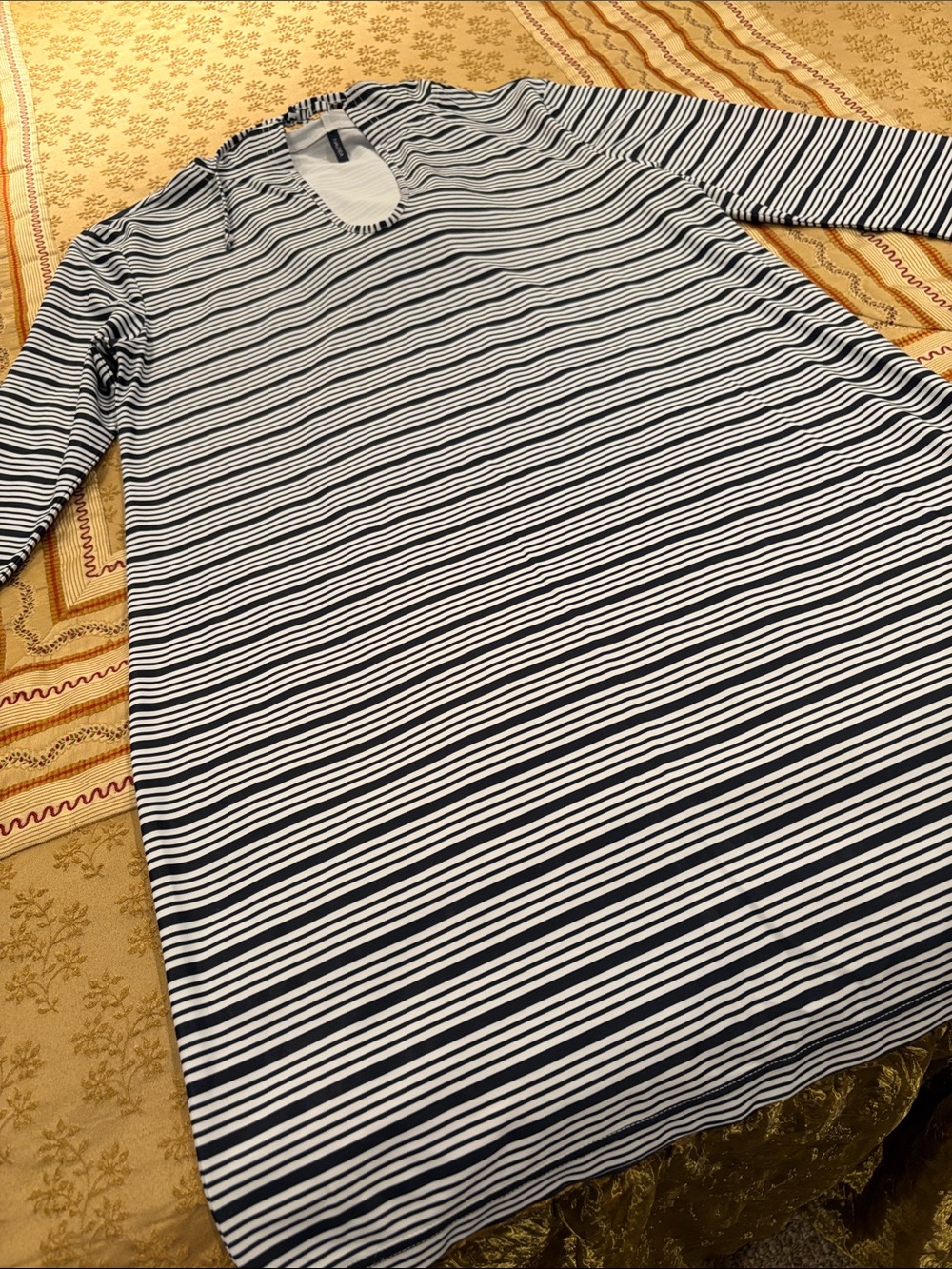 NWOT Nautica Swim Cover-Up Dress, Hooded, Navy/Wht Stripe, Polyester Blend, XXL